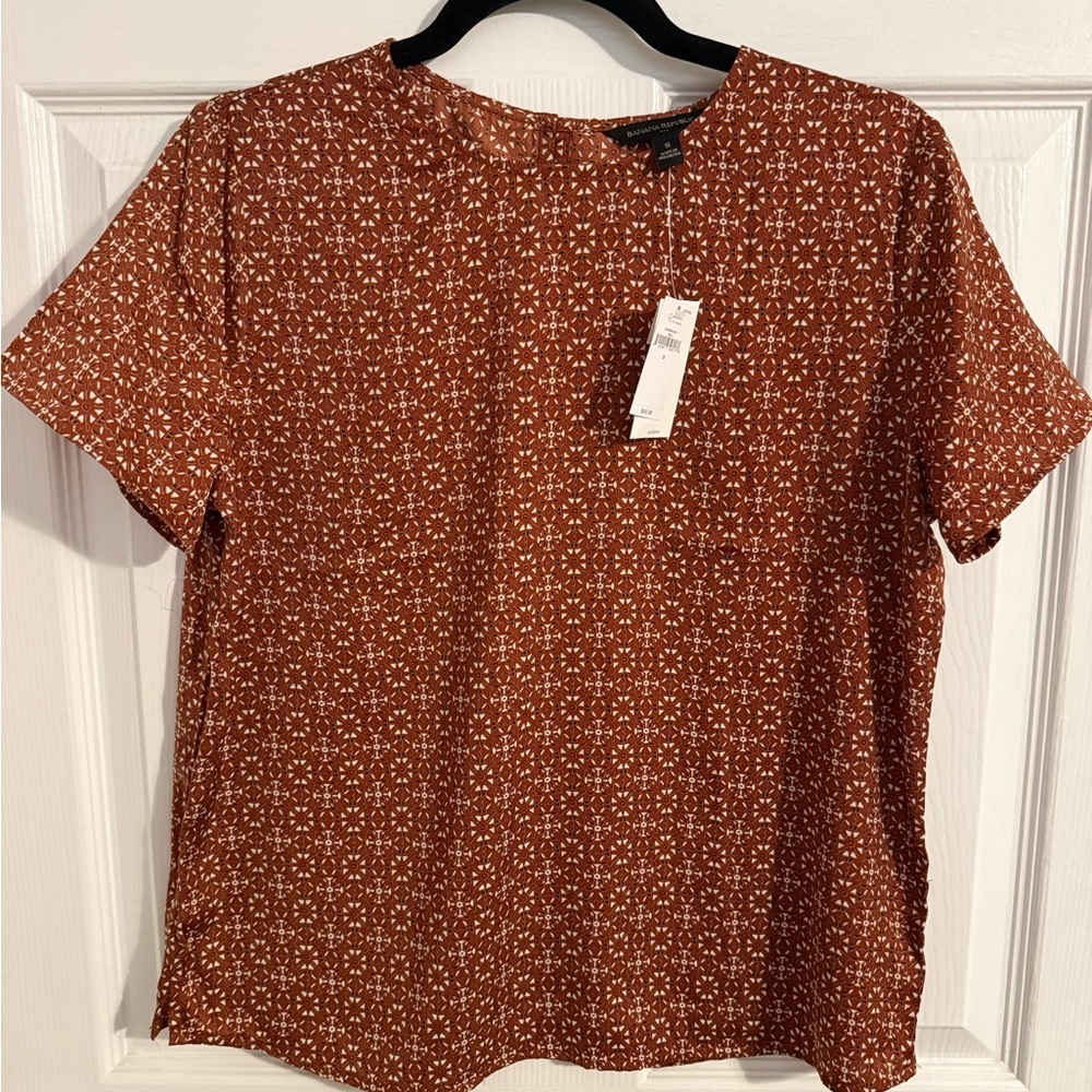 Banana Republic Rust Geometric Blouse